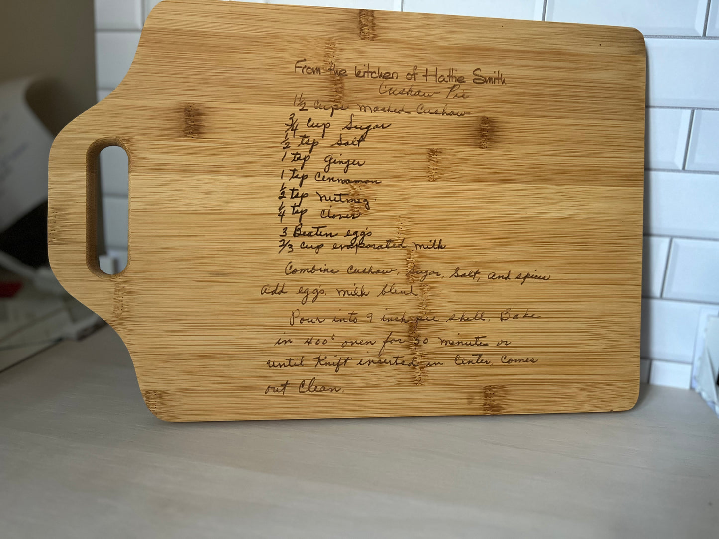 Personalized Laser Engraved Recipe Board