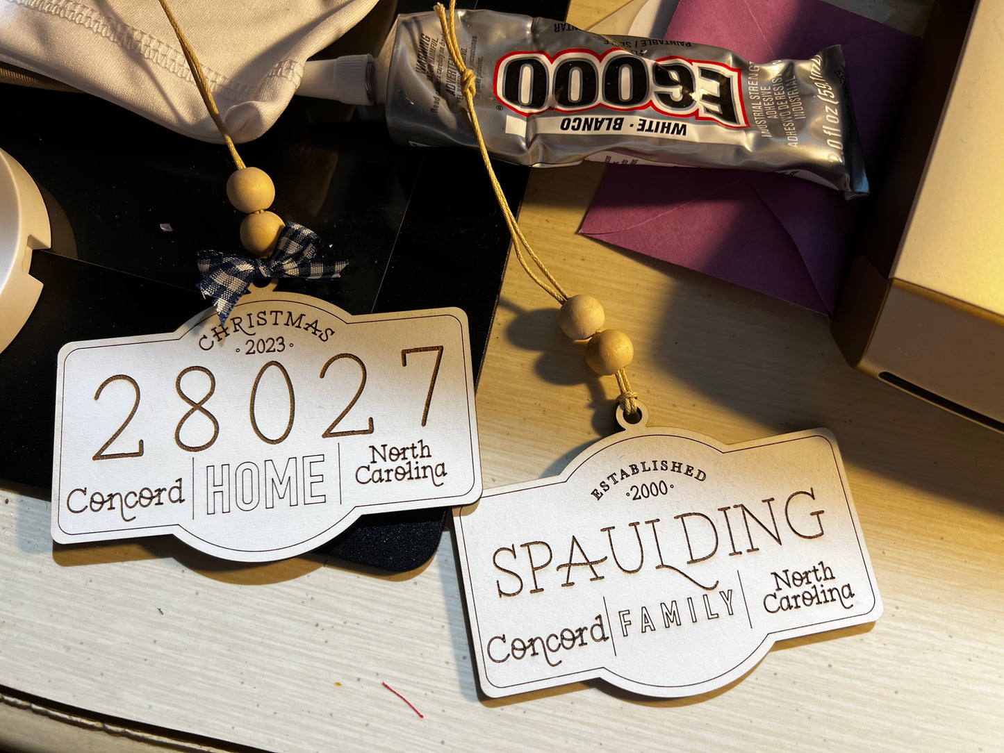 Custom name or Zip code ornaments