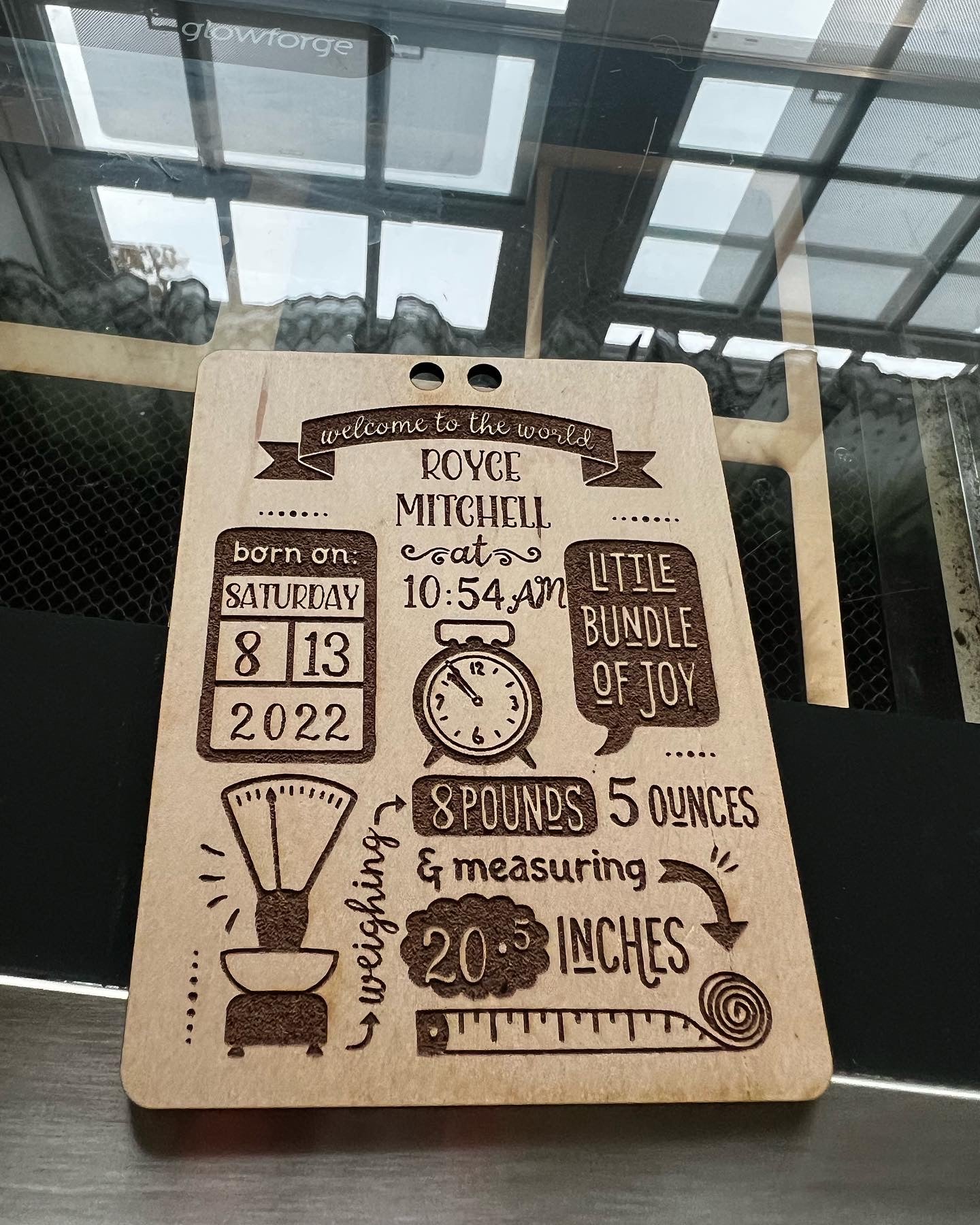 Baby Stats Laser Engraved Ornament