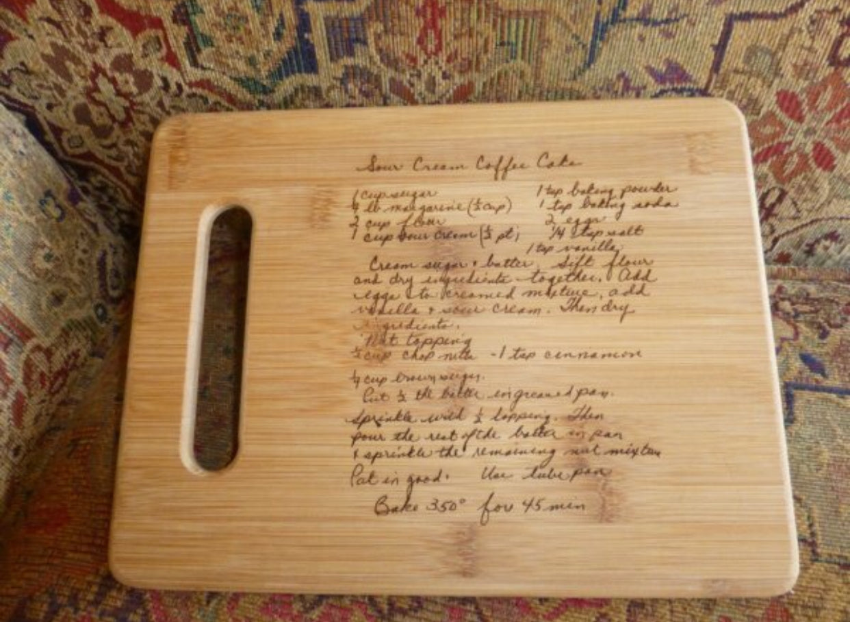 Personalized Laser Engraved Recipe Board